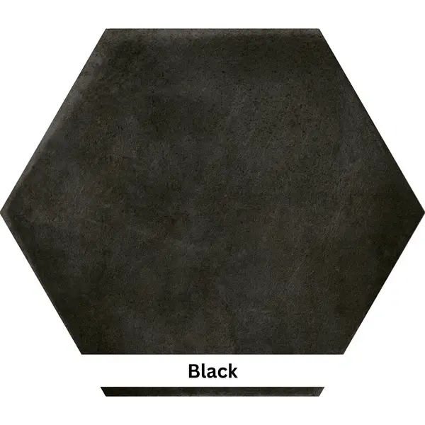 CEMENTINE HEXAGON BLACK 23 X 27 MATT