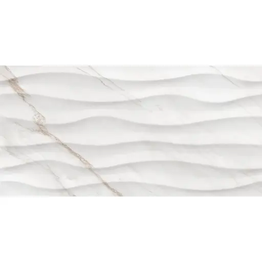 [6261] Carrara Gold Relief 30x60 White Gloss