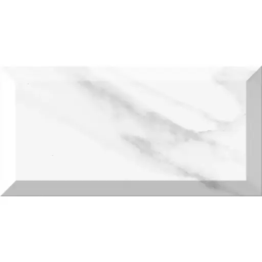 [4986] Metrotile 10x20 Carrara Gloss Bevelled